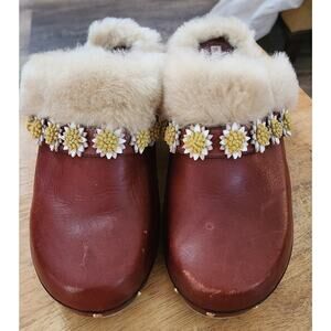 Fabrizio Viti Womens Jean Daisy Shearling Trimmed Clogs EU 39 US 8.5 EUC